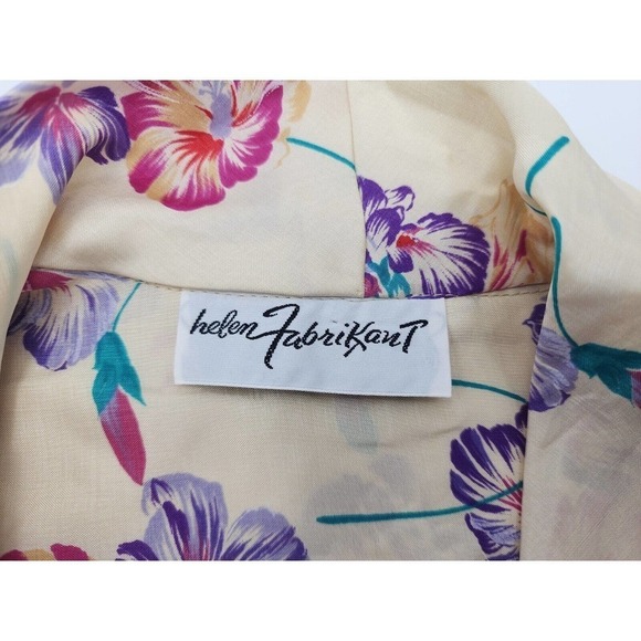 NWT VTG 70s Helen Fabrikant Floral Bow Secretary Blouse Women's Size 8 - Picture 9 of 12